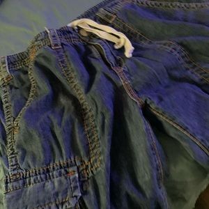 Blue men’s cargo true religion shorts size 38
